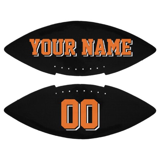 BLACK ORANGE AND WHITE Custom Football (Panelen)