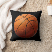 Black Orange Basketball Américain MoJo Coussin (Couverture)