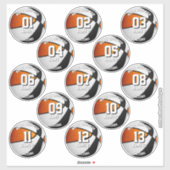 black orange basketball team stickers 13 athletes (Feuille)