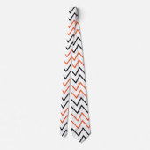 Black Orange Chevron Zigzag Stropdas (Achterkant)