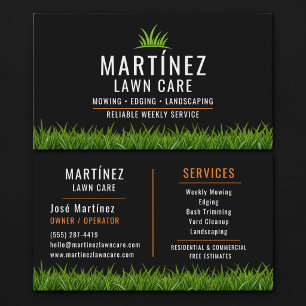 Black & Orange Lawn Care Landscaping Visitekaartje