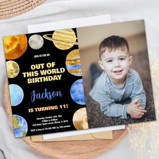 Black Orange Photo Espace Extérieur Invitation Ann