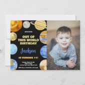 Black Orange Photo Espace Extérieur Invitation Ann (Devant)