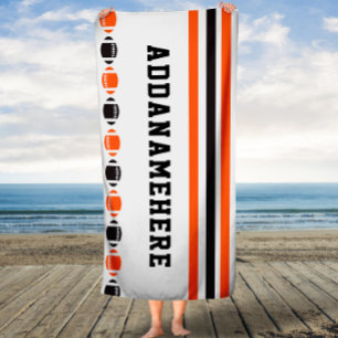 Black Orange Stripes Football Sports Serviette per