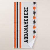 Black Orange Stripes Football Sports Serviette per (Serviette de bain)