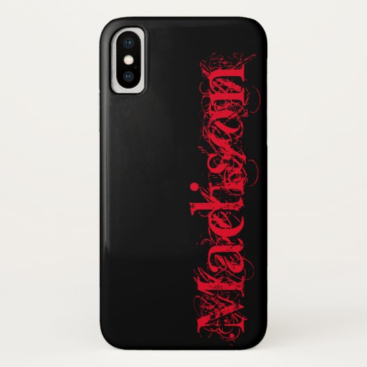 Black Oranje Gothic Persoonlijke naam Halloween Case-Mate iPhone Case (Achterkant)