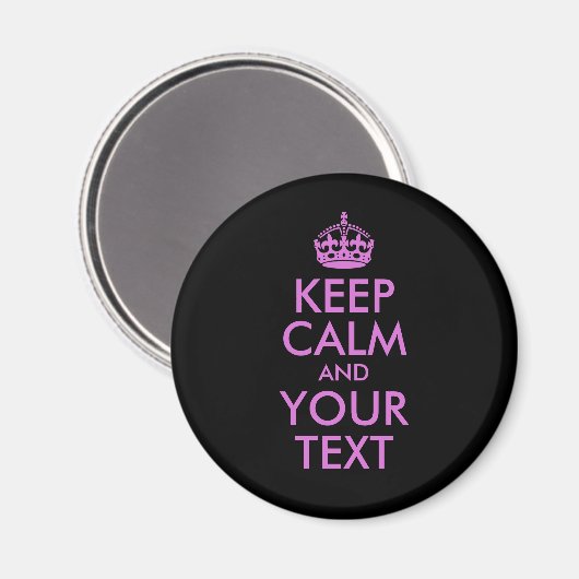 Black Orchid Keep Calm en Jouw tekst Magneet (Voorkant / Achterkant)