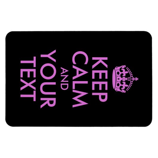 Black Orchid Keep Calm en Jouw tekst Magneet (Horizontaal)