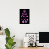Black Orchid Keep Calm en Jouw tekst Poster (Thuiskantoor)