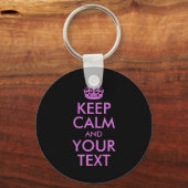 Black Orchid Keep Calm en Jouw tekst Sleutelhanger (Voorkant)