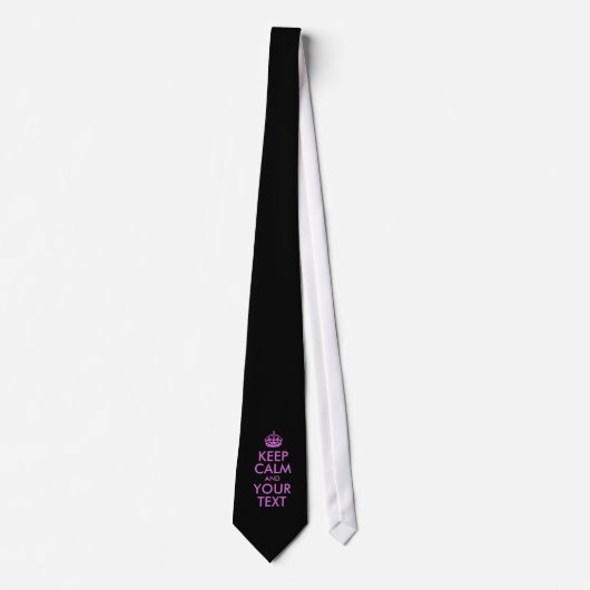 Black Orchid Keep Calm en Jouw tekst Stropdas (Voorkant)