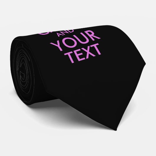Black Orchid Keep Calm en Jouw tekst Stropdas (Opgerold)