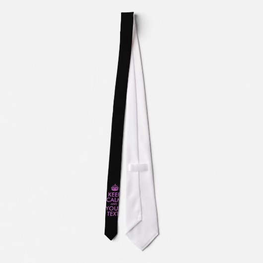Black Orchid Keep Calm en Jouw tekst Stropdas (Achterkant)