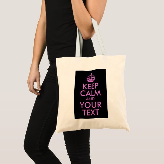 Black Orchid Keep Calm en Jouw tekst Tote Bag (Voorkant (product))