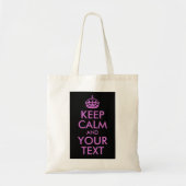 Black Orchid Keep Calm en Jouw tekst Tote Bag (Voorkant)