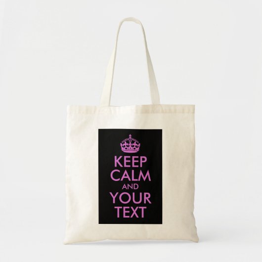 Black Orchid Keep Calm en Jouw tekst Tote Bag (Voorkant)