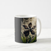 Black Orchid Spiderweb Floral Koffiemok (Voorkant rechts)