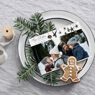 Black Ornaments & Para Photo Merry Kerstmis