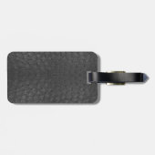 Black Ostrich Skin Kijk op Aangepaste bagage Bagagelabel (Achterkant horizontaal)