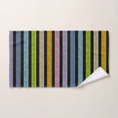 Black Outlined Stripes Pastel Rainbow (Serviette à main)