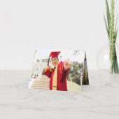 Black Overlay Ribbon Gradup Moderne Foto Bedankkaart (Achterkant)