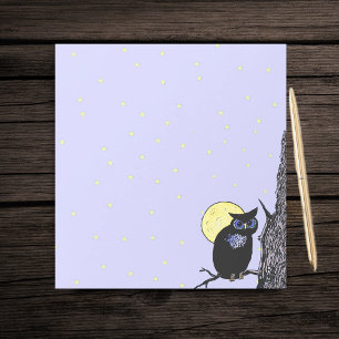 Black Owl Tree Moon Stars Notitieblok