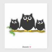 Black Owls Design Sticker (Vel)