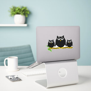 Black Owls Design Sticker