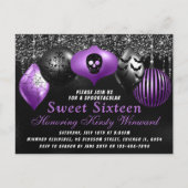 Black Paars Halloween Ornaments Sweet 16 Briefkaart (Voorkant)