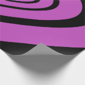 Black Paars Hypnotic Heart Love Pattern Cadeaupapier (Hoek)