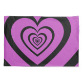 Black Paars Hypnotic Heart Love Pattern Kussensloop (Achterkant)