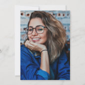 Black Paars Retro Arch Photo Afstuderen Kaart (Achterkant)