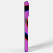 Black Paars Trippy Hypnotic Heart Love Pattern Case-Mate iPhone Case (Achterkant / Rechts)