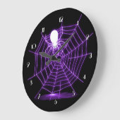 Black & Paarse Halloween Spider Web Wall klok (Hoek)