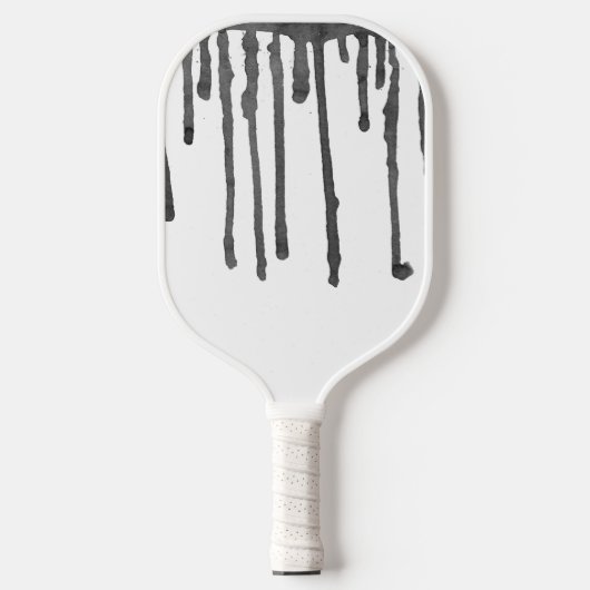 Black Paint Drop Stripes Pattern Pickleball Paddle (Voorkant)