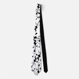 Black Paint Splatter Necktie Stropdas