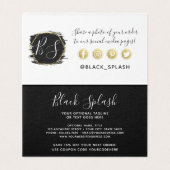 Black Paint Stroke & Modern Gold Bedankt voor je k Kaart (Binnenkant ongevouwen)