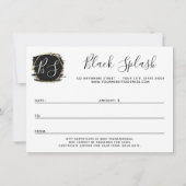 Black Paint Stroke & Modern Gold Certificate Kaart (Achterkant)