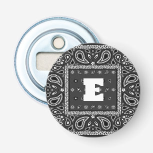 Black Paisley Bandana Verjaardag Hip Hop Rap Scarf Button Flesopener