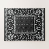 Black Paisley Bandana Verjaardag Hip Hop Rap Scarf Legpuzzel (Horizontaal)