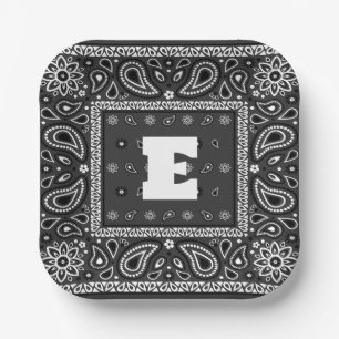 Black Paisley Bandana Verjaardag Hip Hop Rap Scarf Papieren Bordje