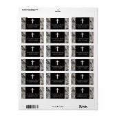 Black Paisley Cross étiquette de adresse religieux (Feuille entière)