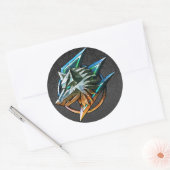 BLACK PAISLEY GAMING WOLF RONDE STICKER (Envelop)