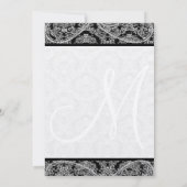 Black Paisley Monogram Damask Wedding Invitation Kaart (Achterkant)