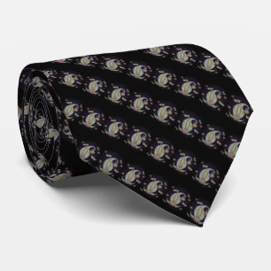 Black Paisley Striped Indian Pattern Stropdas