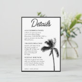 Black Palm Tree Bat mitzvah Détails Carte de boîti (Debout devant)