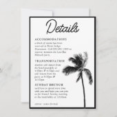 Black Palm Tree Bat mitzvah Détails Carte de boîti (Devant)