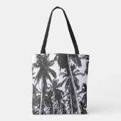 Black Palm Trees Medium-schoudertas Draagtas (Achterkant)