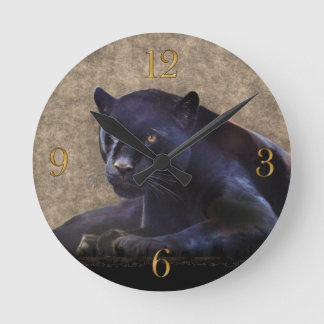 Black Panther Big Cat Animal-Lover wandklok Ronde Klok