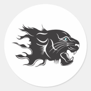 Black Panther Blue Eyes Ronde Sticker